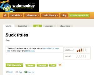 Webmonkey empty page
